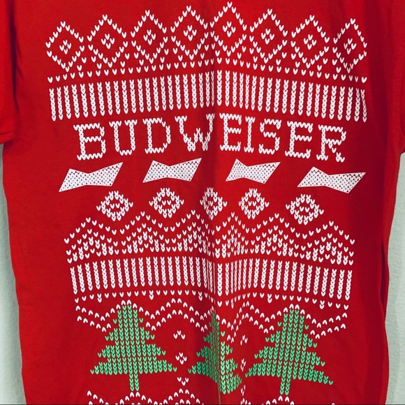 BUDWEISER Red Christmas graphic print tee L - Picture 6 of 6